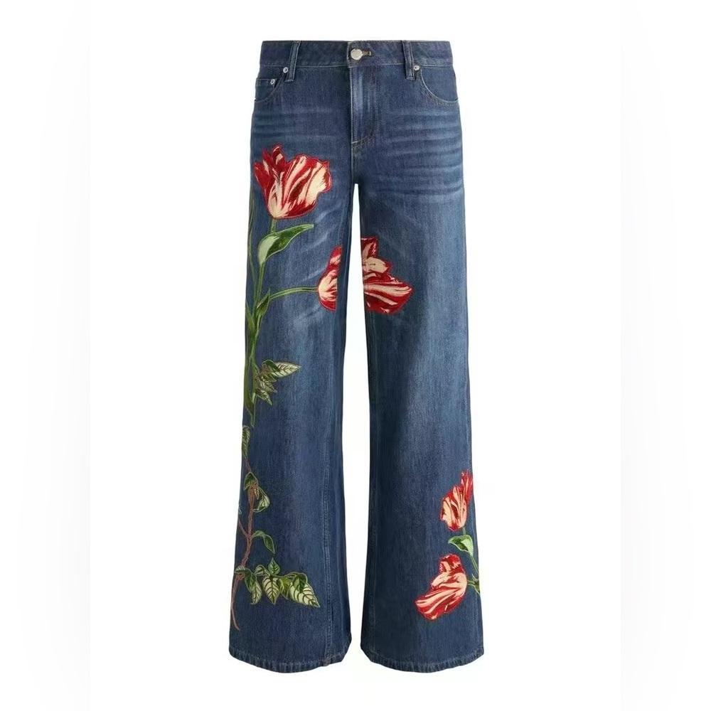 Alice + Olivia Amazing Embroidered Jean